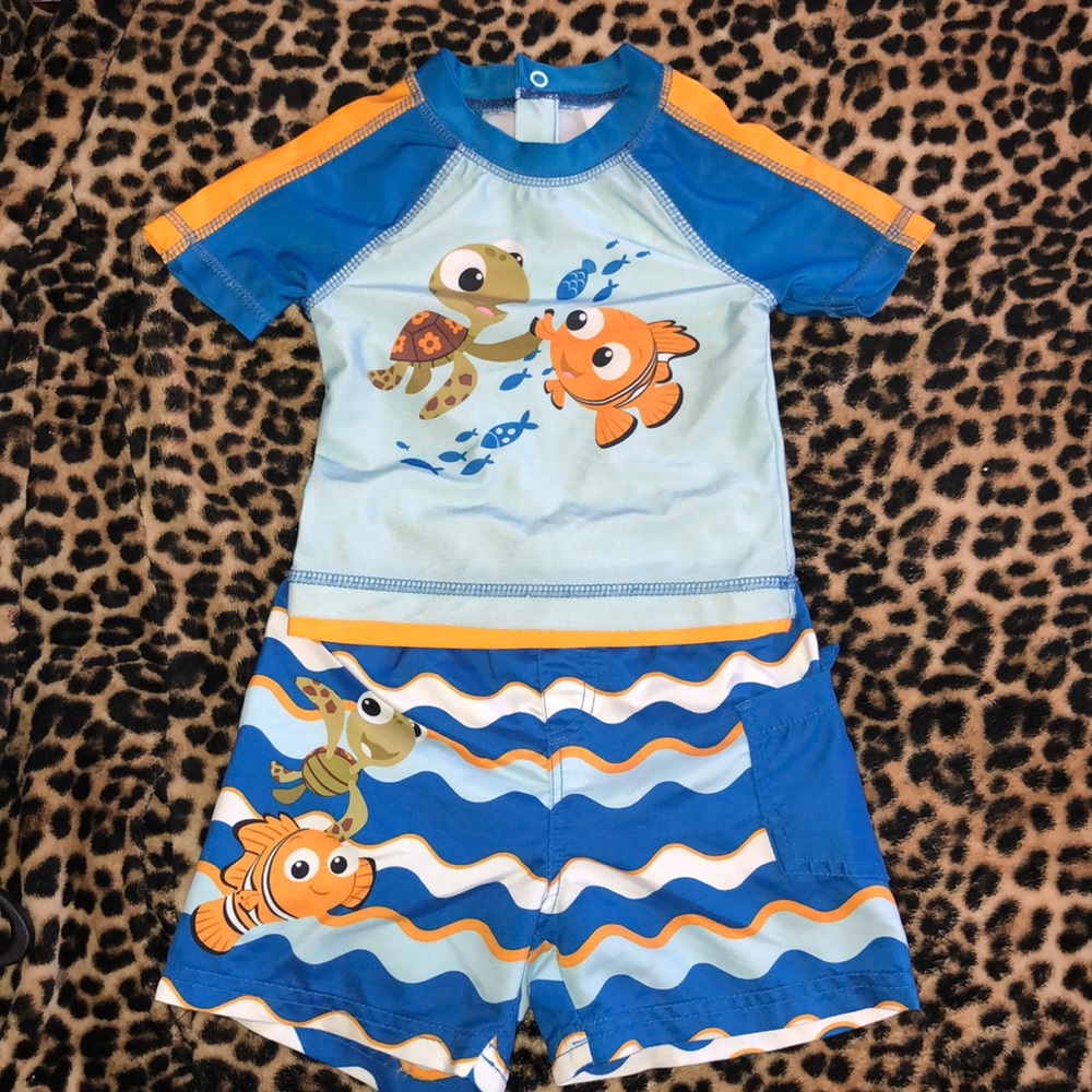 Finding Nemo rashguard and boardshorts